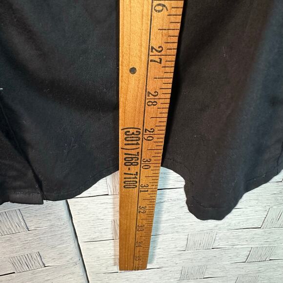 Lane Bryant blouse black button up 3/4 length sleeve Lagenlook goth plus size - Picture 9 of 11